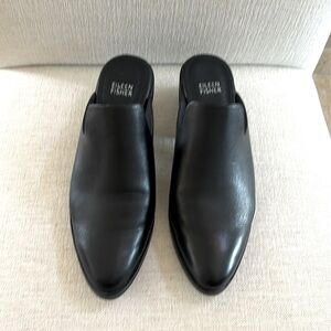 Eileen Fisher Leather Mules. Size 8. Like New. Leather Lined. Black.